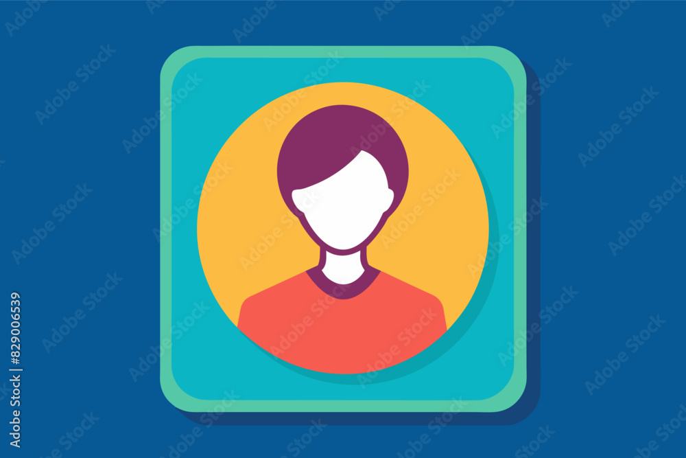 Poster a person with a red background and a blue border, An individual displaying a red background with a blue border.