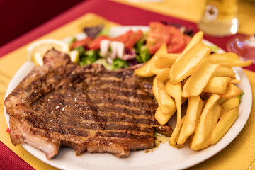 Steak with French fries