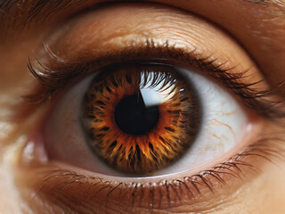 Fototapeta premium Eye with brown iris