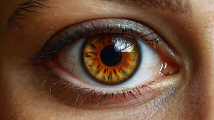 Fototapeta premium Eye with brown iris