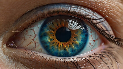 Eye with Blue Iris