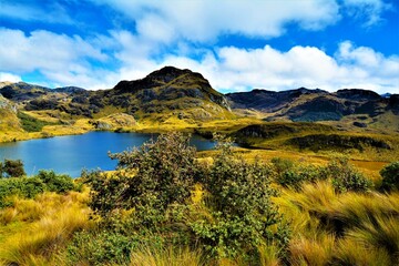 Beautiful scenery of El Cajas National Park located about 30 km west from Cuenca (Azuay Province,...