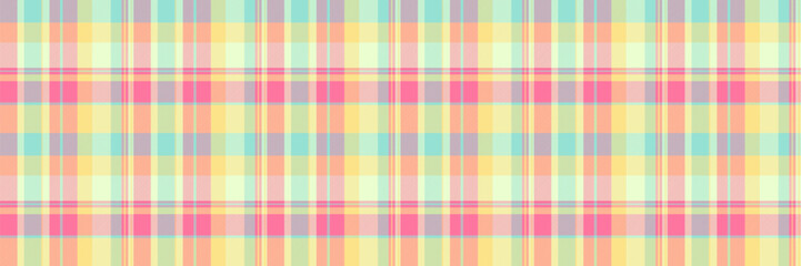 Scarf background check plaid, close up fabric tartan textile. Simple texture seamless pattern vector in yellow and red colors.