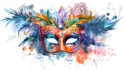 Masquerade mask in watercolor