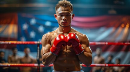 Close Up of Person Wearing Boxing Gloves