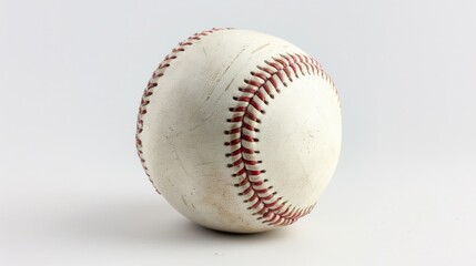 A close-up image of a white baseball with red stitches. Perfect for sports or recreational themes
