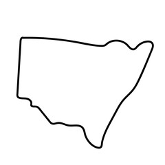 new south wales map in black line