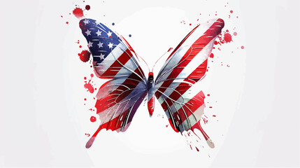 Butterfly symbol of the American flag. Independence Day. Liberty