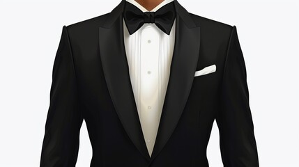 Clipart illustration of a tuxedo, presented as an isolated vector