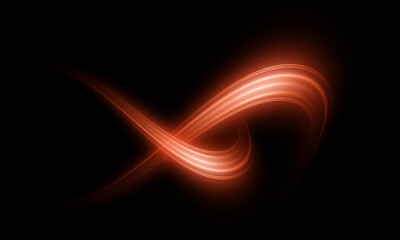 Glowing fire lines effect. Golden, glittering magic gold particles isolated on transparent background. Sparkling wavy light effect.