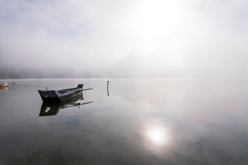 mist on the lake