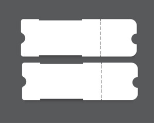 Blank white ticket pass template