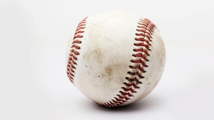 An old baseball on a plain white background. Perfect for sports-related designs