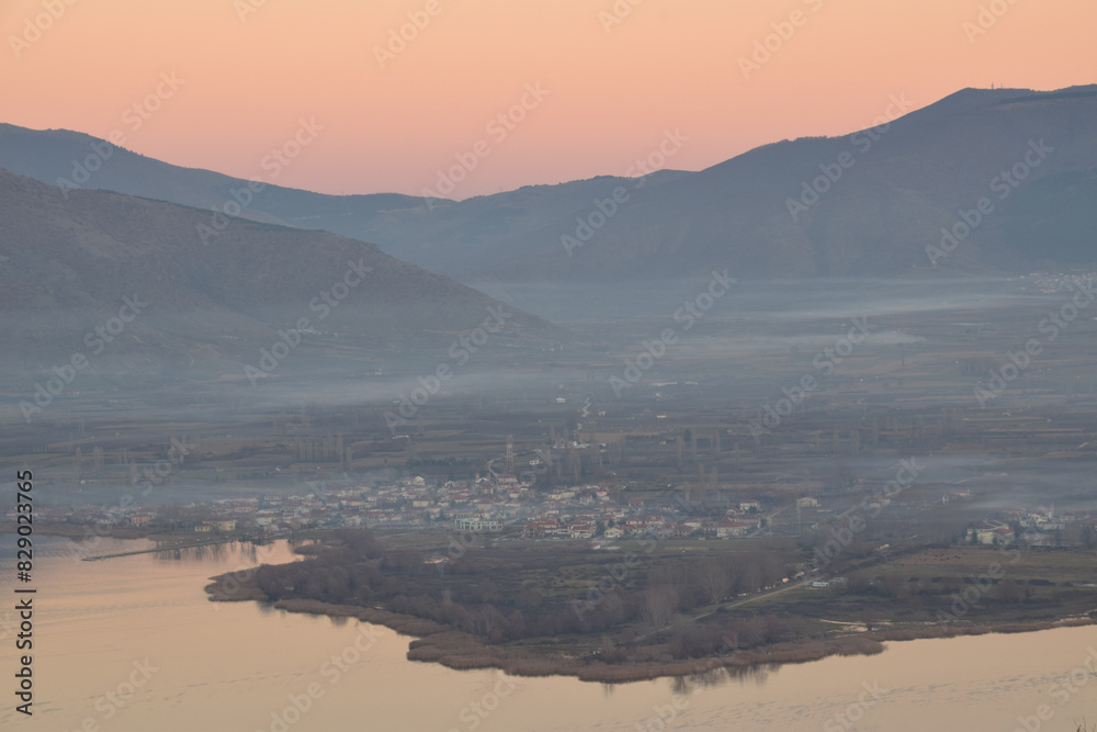 Wall mural fog over the mountains