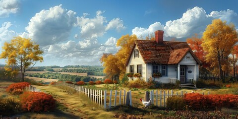 Country Living: Chickens and Fresh Veggies, generative ai