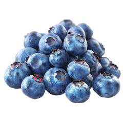 Fototapeta premium A cluster of blueberries, detached from the background, completely background-free. Concept of antioxidant-rich fruit. Generative Ai.