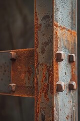 Rust-coated steel beams 