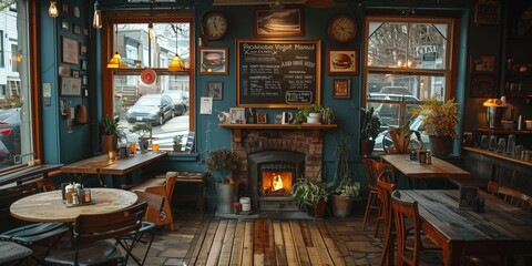 Cozy Atmosphere at the Burger Joint, generative ai