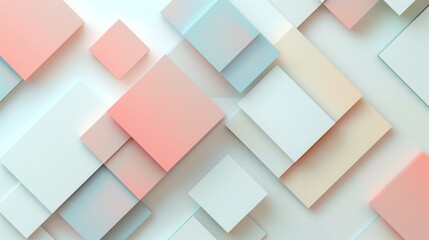 Obraz premium Intersection of pastel squares and rectangles on white background