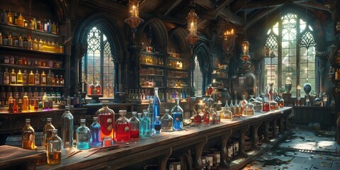 Obraz premium Mystical Elixirs and Potions, generative ai