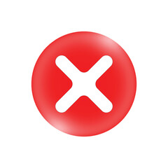 Red cross icon isolated on white
