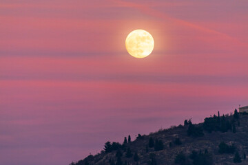 moon over the mountains