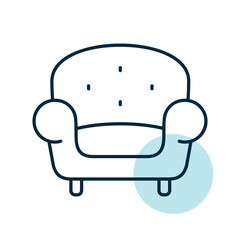 Comfortable soft armchair vector icon