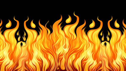 Orange flames on a black background. Ideal for branding, marketing, and creative projects. Represents energy, passion, and modern aesthetics. Suitable for tech companies and creative agencies.