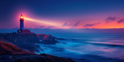 Fototapeta premium Guiding Light in the Dark, generative ai