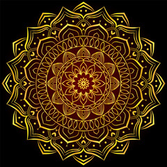 Luxury islamic mandala background design with golden color decorative element 