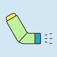 Asthma inhaler vector icon. Medical sign