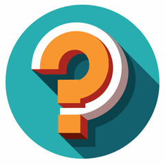 The image shows a question mark in a circle with a shadow