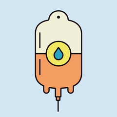 Blood bag vector icon. Medical sign