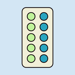 Pills strip vector icon. Medical sign