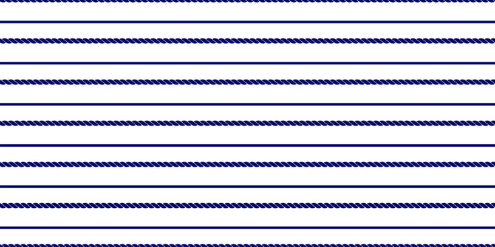 Marine rope stripe seamless pattern, Nautical style concept design background