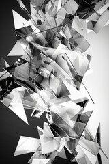 Abstract black and white photo of triangles, suitable for graphic design projects