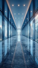 Glass Hallway Leading to the Sky