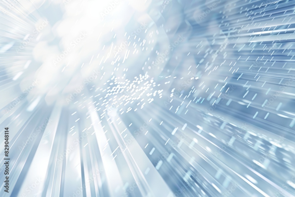 Leinwandbilder Futuristic abstract representation of cloud technology with a dynamic flow of data cubes, symbolizing modern digital storage, connectivity, and cloud computing, Generative AI