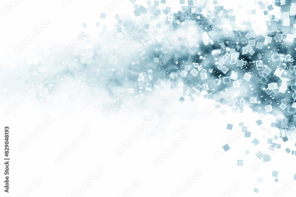 Leinwandbilder Futuristic abstract representation of cloud technology with a dynamic flow of data cubes, symbolizing modern digital storage, connectivity, and cloud computing, Generative AI