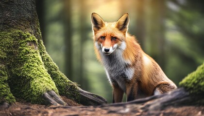 a fox in the forest