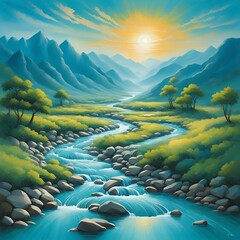 Obraz premium landscape with mountains and sky