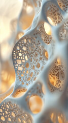 Abstract 3D-Printed Structure in White and Soft Yellow