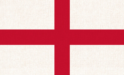 Flag of England on fabric. English flag on textured base. European country.