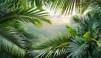 Fototapeta premium A lush green forest with a mountain in the background