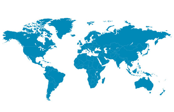 carte du monde bleu