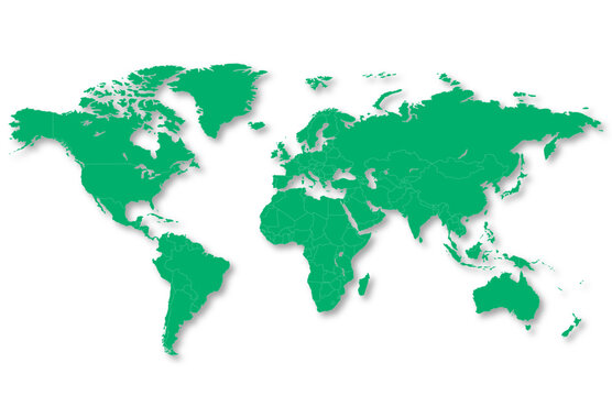 carte du monde verte