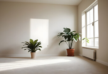 Fototapeta premium An empty loft livingroom penthouse NY,Madrid,London for Augmented reality mockup pattern frame