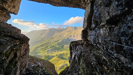 A view from a cave high in Herzegovina mountains.