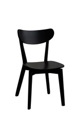 black wooden chair isolated on a white background, modern design