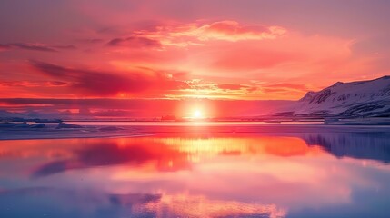 A Mesmerizing Spectacle of the Midnight Sun Unveils the Arctic's Enchanting Beauty